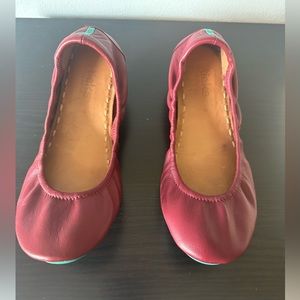 Tieks flats, burgundy, size 9